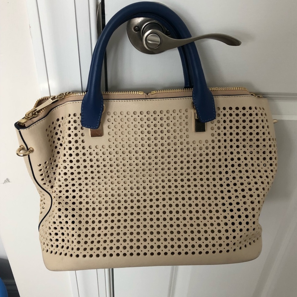 Chloe Baylee Medium bag - white perforated/blue